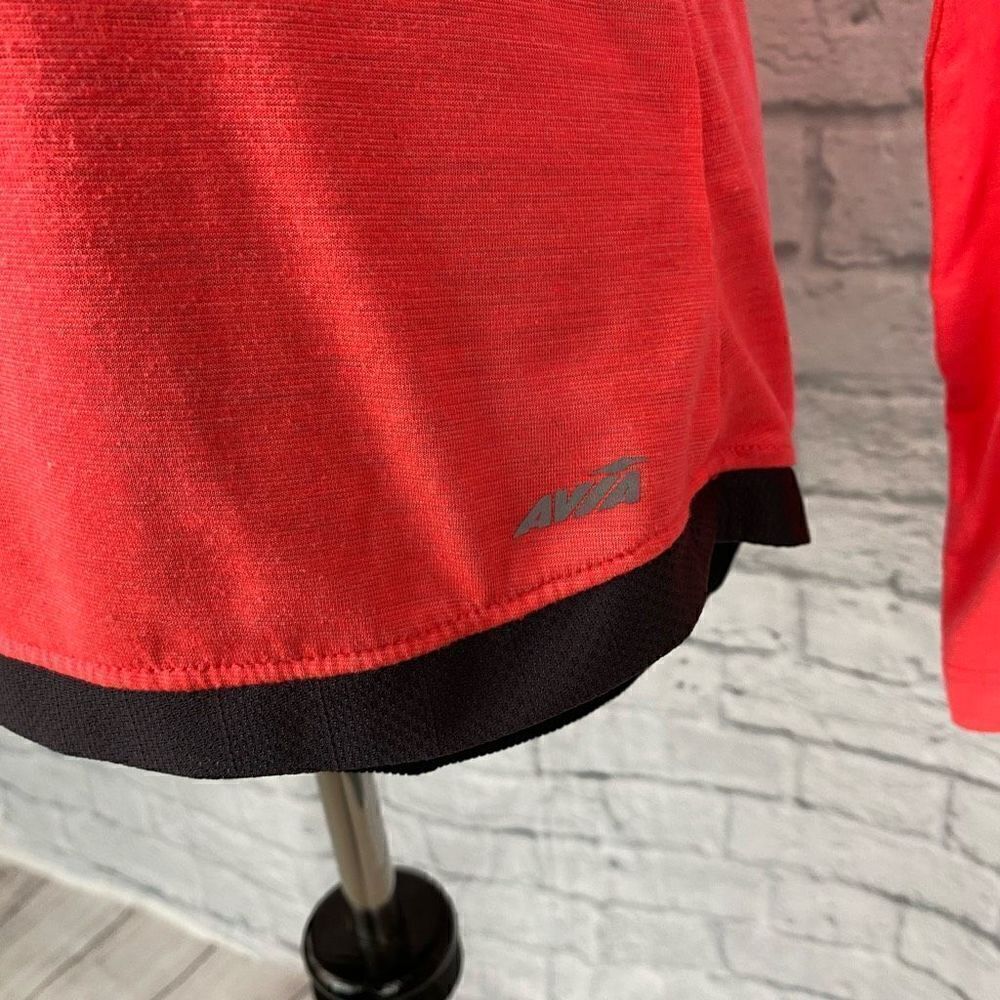 Avia women S Longsleeve Crewneck activewear top w/mesh side sleeves orange/black - Picture 2 of 13